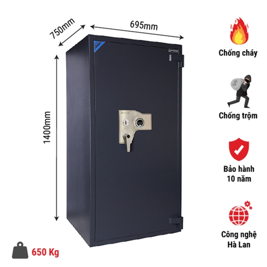 Két sắt tiệm vàng siêu cường US140 khóa cơ chống cháy chống trộm 