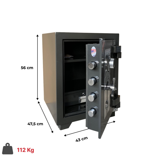 Két sắt siêu cường  truly TS56 chống cháy chống trộm khóa cơ 