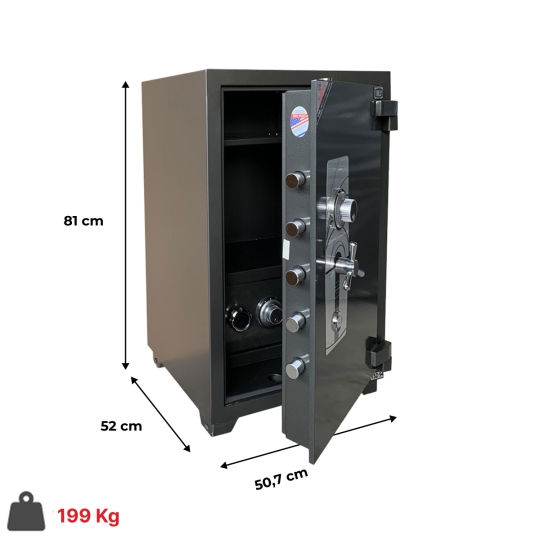 Két sắt siêu cường truly TS81 chống cháy chống trộm khóa cơ